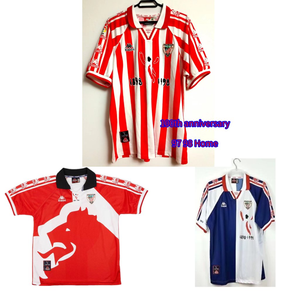 1997-98 Athletic Bilbao Kappa Centenary Home retro soccer jerseya S-2XL