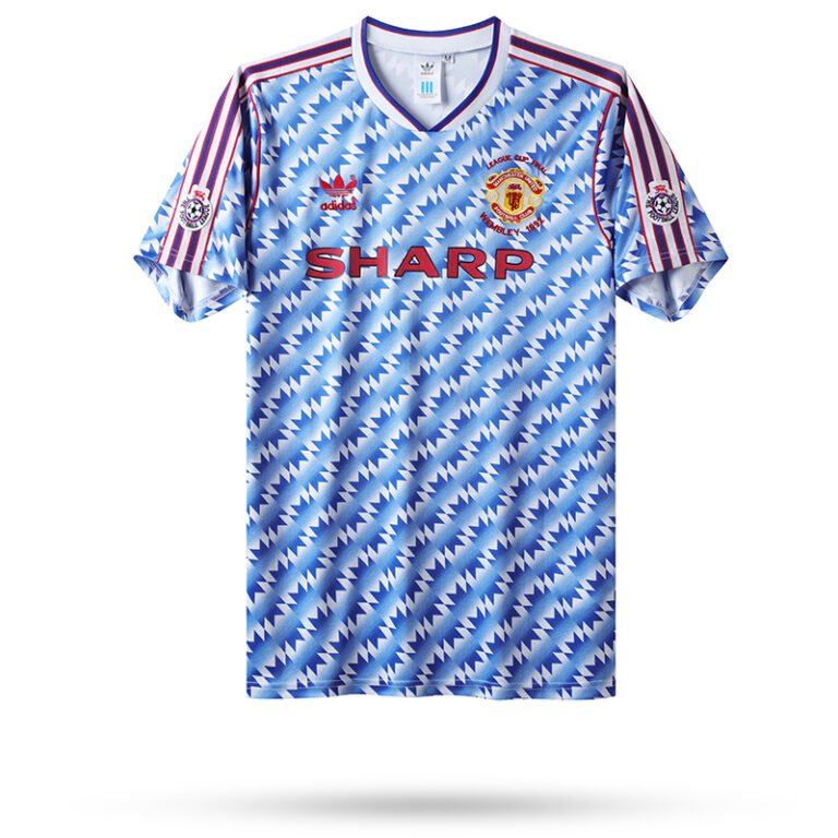 1992 Manchester united AWAY LEAGUE CUP FINAL retro football jersey