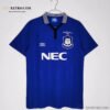 Vintage football shirts at Everton's home stadium in 1995