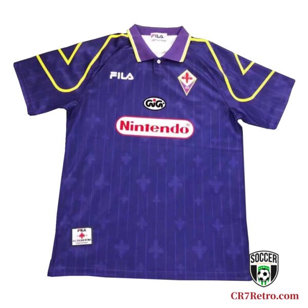 1997/98 Fiorentina home retro jersey, classic purple design, high-quality replica football jersey, CR7Retro.com