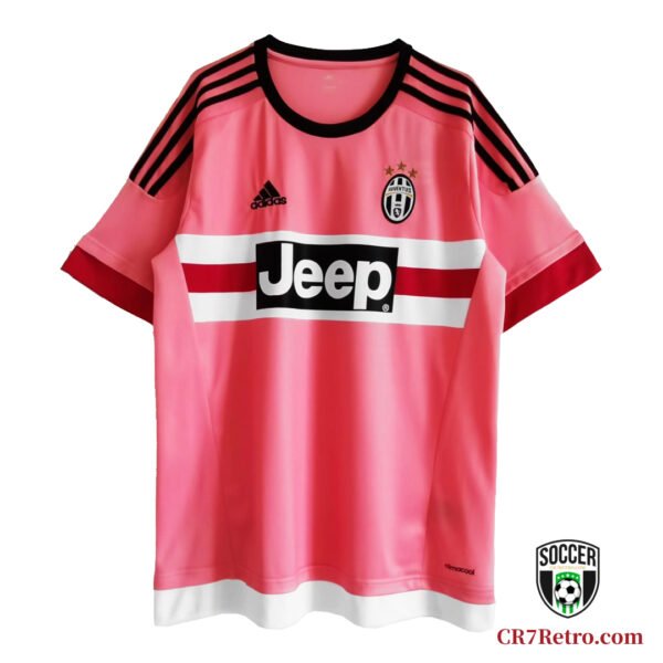 2015/16 Juventus away retro jersey, black and gold color scheme, classic design, a must-have for fans and collectors.