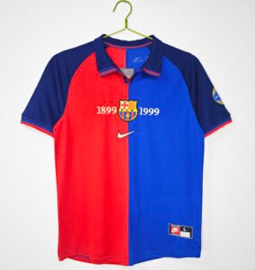 Barcelona 1999 Retro Jersey – Men's FC Barcelona Classic Soccer Shirt featuring legendary design.