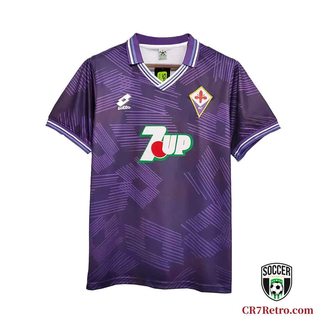 AC Fiorentina 1992/93 retro football jersey, vintage Fiorentina shirt with purple design