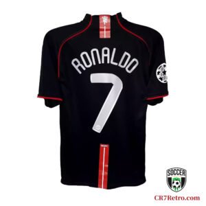 Manchester United 2007/08 Away Cristiano Ronaldo #7 Retro Jersey – Official MUFC classic shirt celebrating Cristiano Ronaldo’s iconic performance for Manchester United.