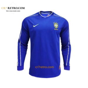 1998 Brazil Away Long Sleeve Jersey World Cup Retro Shirt