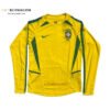 2002 Brazil Home Long Sleeve Retro Jersey – Vintage World Cup Shirt for Football Fans