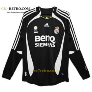 2006/07 Real Madrid Third long sleeve retro jersey front and back view
