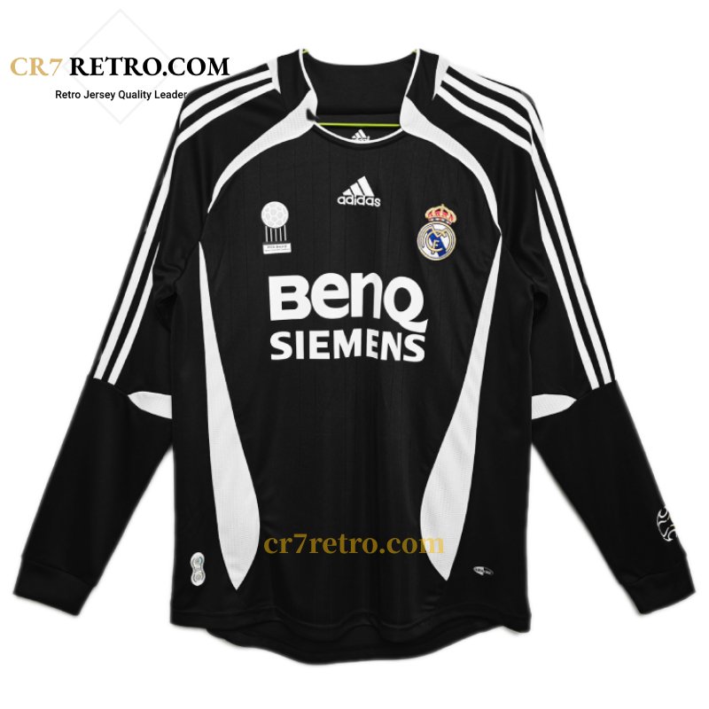 2006/07 Real Madrid Third long sleeve retro jersey front and back view