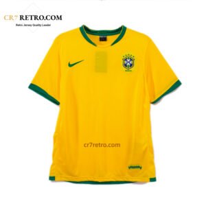 2006 Brazil Home Retro Jersey – Classic design, perfect for football fans. Retro style for collectors.