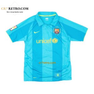 2007/08 Barcelona Away Retro Jersey featuring vintage football design with the Blaugrana