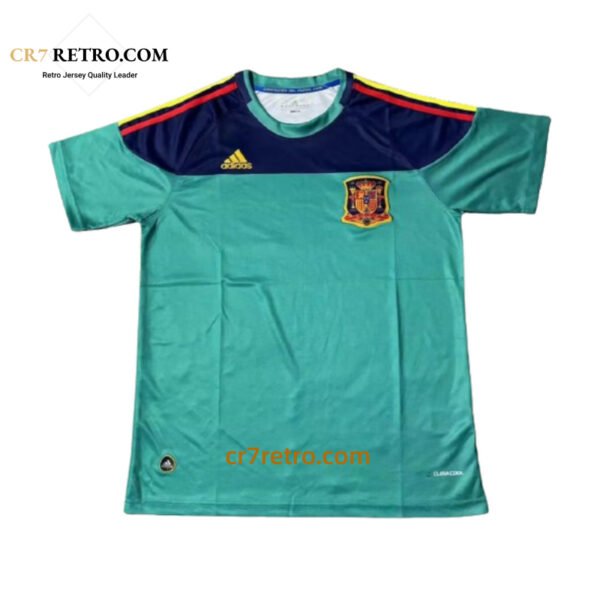 2010 Spanish goalkeeper retro jersey – vintage football shirt worn by Spain’s goalkeeper during World Cup 2010