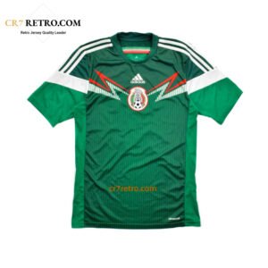2014 Mexico Home Retro World Cup Jersey, featuring a classic green design and authentic World Cup detailing.