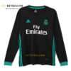 2017/18 Real Madrid Away Long Sleeve Retro Jersey in navy blue