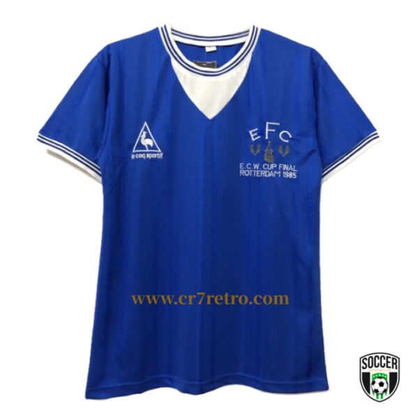 Everton 1985 European Cup Winners' Cup retro football shirt with classic design