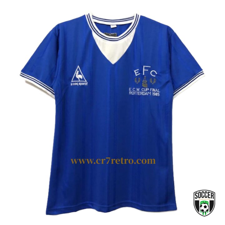 Everton 1985 European Cup Winners' Cup retro football shirt with classic design
