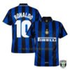 Ronaldo 1997/98 Inter Milan Retro Football Jersey Replica with Classic Black and Blue Design