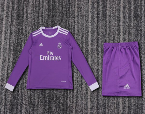 Kids Retro Real Madrid Away Jersey Long Sleeve 2016/17