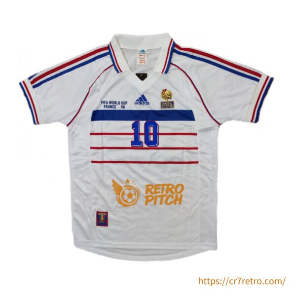 Retro France 1998 World Cup Away Jersey Zidane #10