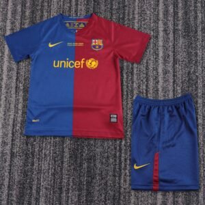 Kids Retro Barcelona Home Jersey 2008/09 Champions League Edition