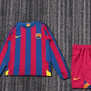 Kids Retro Barcelona Home Jersey 2005/06 Long Sleeve