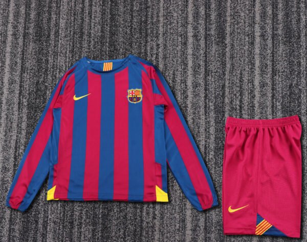 Kids Retro Barcelona Home Jersey 2005/06 Long Sleeve