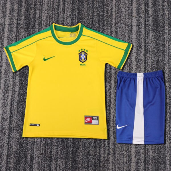 Kids Retro Brazil Home Jersey World Cup 1998