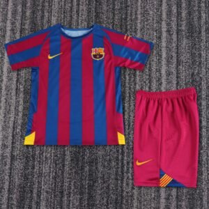 Kids Retro Barcelona Home Jersey 2005/06 Champions League Edition