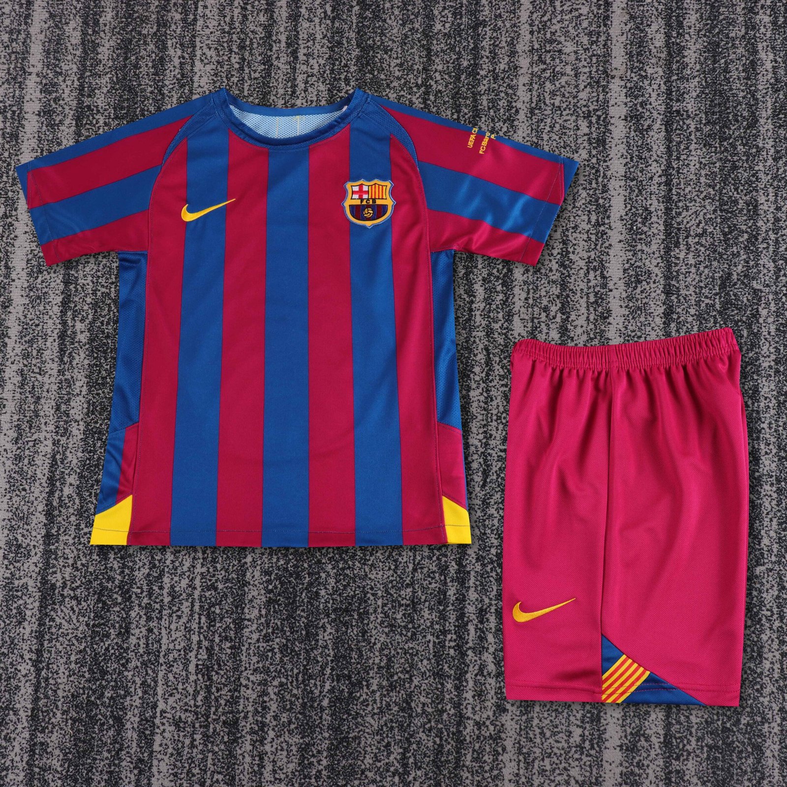 Kids Retro Barcelona Home Jersey 2005/06 Champions League Edition