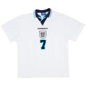 BECKHAM #7 Retro England Home Jersey Euro Cup 1996