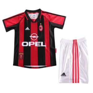 Kids Retro AC Milan Home Jersey Kit 1998/99