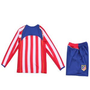 Kids Retro Atletico Madrid Home Jersey Long Sleeves 2004/05