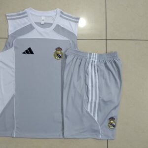 Real Madrid Training Vest Kit Grey White 2025/26