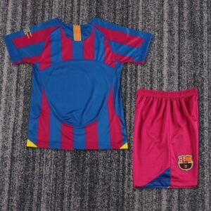 Kids Retro Barcelona Home Jersey 2005/06 Champions League Edition