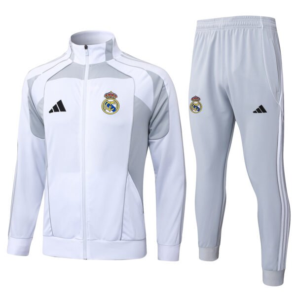 Real Madrid Training Jacket White Gray Kit 2025/26