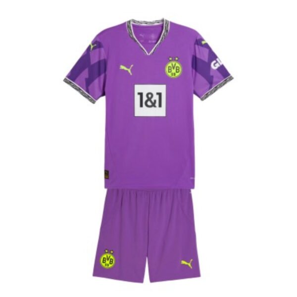 Kids Borussia Dortmund Goalkeeper Jersey Kit 2025/26