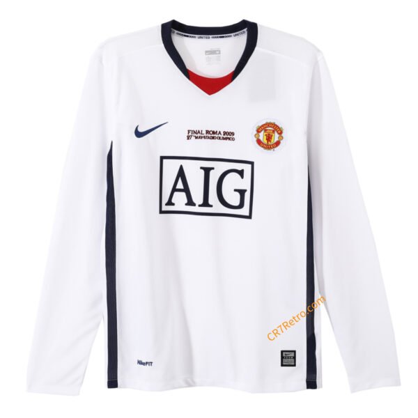 Retro Manchester United Away Jersey Long Sleeve 2008/09 UCL