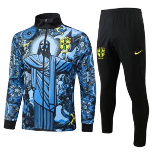 Brazil 24/25 Grey Long Zip Jacket Tracksuit