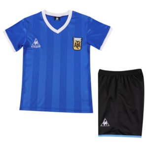 Kids Argentina Away Jersey Retro Kit 1986