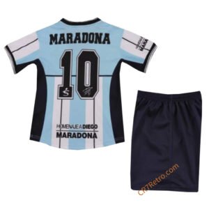 Kids Argentina Maradona Commemorative Jersey Retro Kit 2001