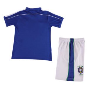 Kids Brazil Away Jersey Retro Kit 1998