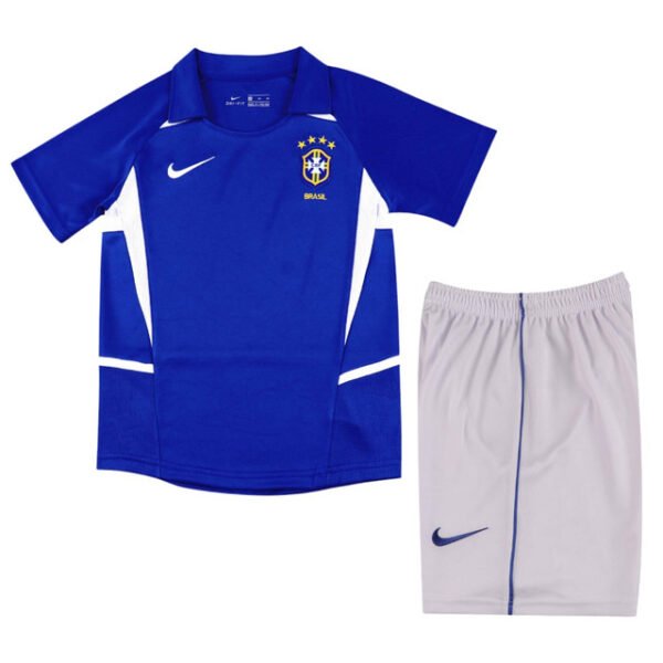 Kids Brazil Away Jersey Retro Kit 2002