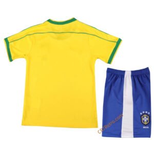 Kids Brazil Home Jersey Retro Kit 1998