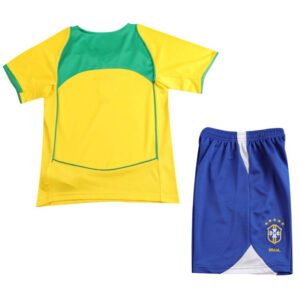 Kids Brazil Home Jersey Retro Kit 2004