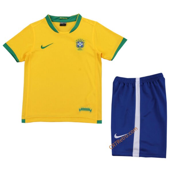 Kids Brazil Home Jersey Retro Kit 2006