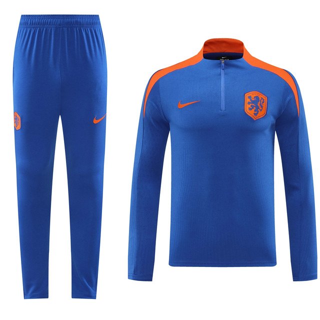 Netherlands Blue Short Zip Tracksuit 2024