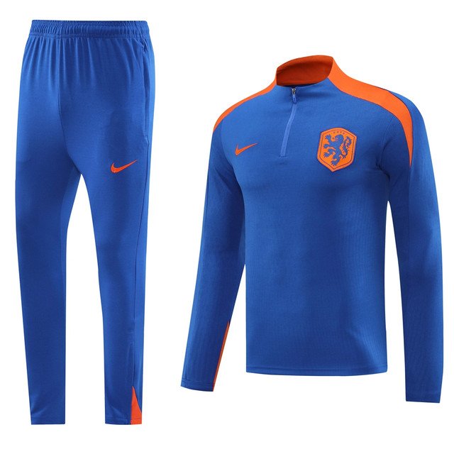 Netherlands Blue Short Zip Tracksuit 2024