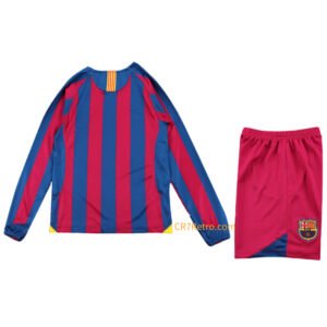 Kids Barcelona Home Jersey Retro Kit Long Sleeve 2005/06