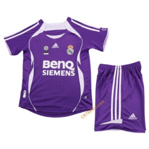Kids Real Madrid Away Jersey Retro Kit 2006/07