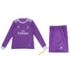 Kids Real Madrid Away Jersey Retro Kit Long Sleeve 2016/17