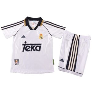 Kids Real Madrid Home Jersey Retro Kit 1998/99